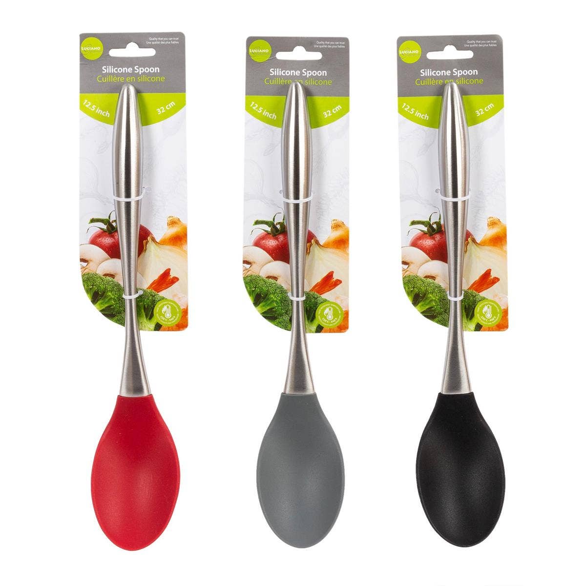 Luciano Gourmet - Vente Assortiment d'ustensiles de cuisine - Ensemble d'ustensiles de cuisine en silicone L.Gourmet en acier inoxydable0