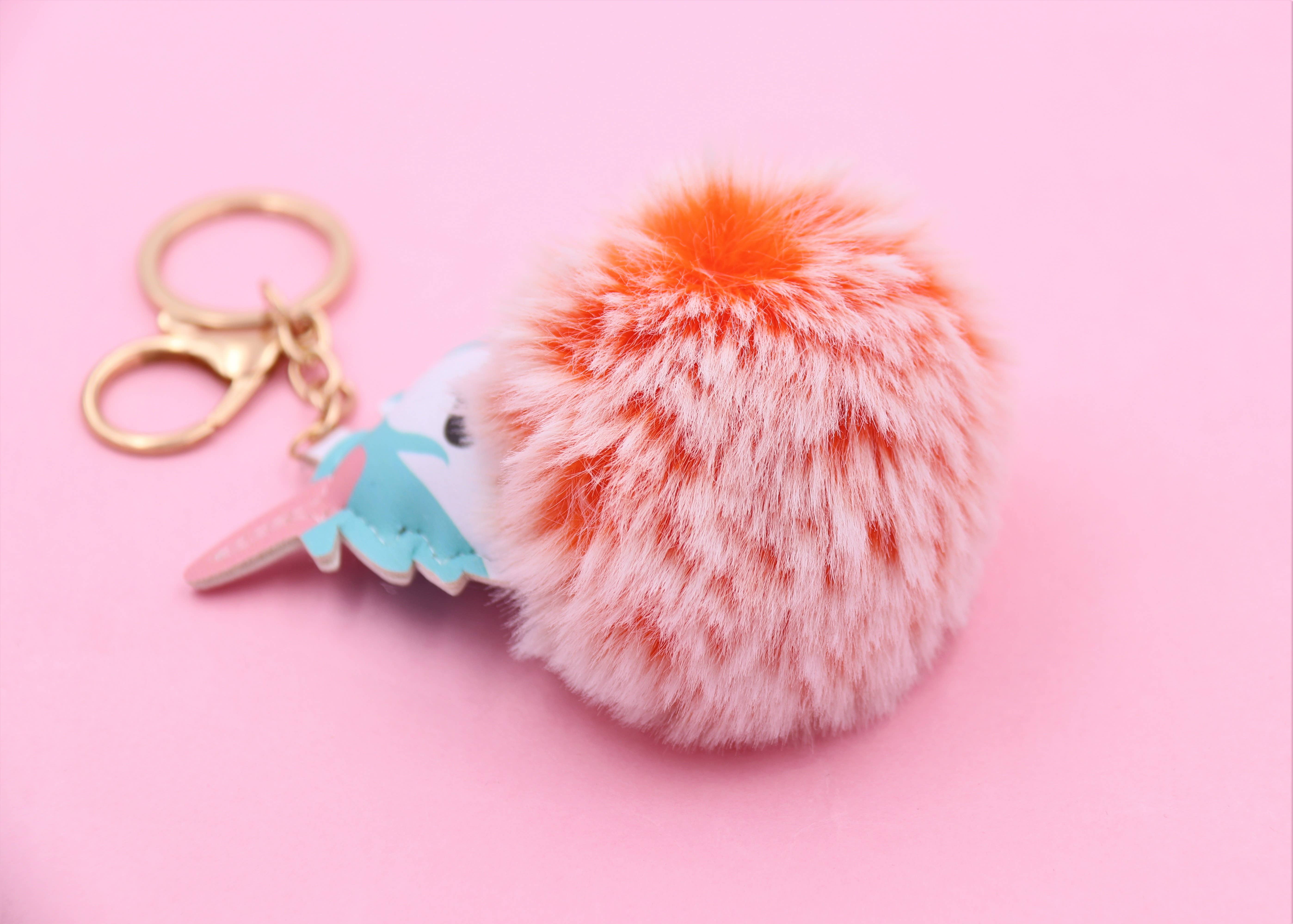 Real Sic - Wholesale Keychain - Unisex - Cute Animal Faux Fur Fluffy Fuzzy Pom Pom Keychain - Unicorn13