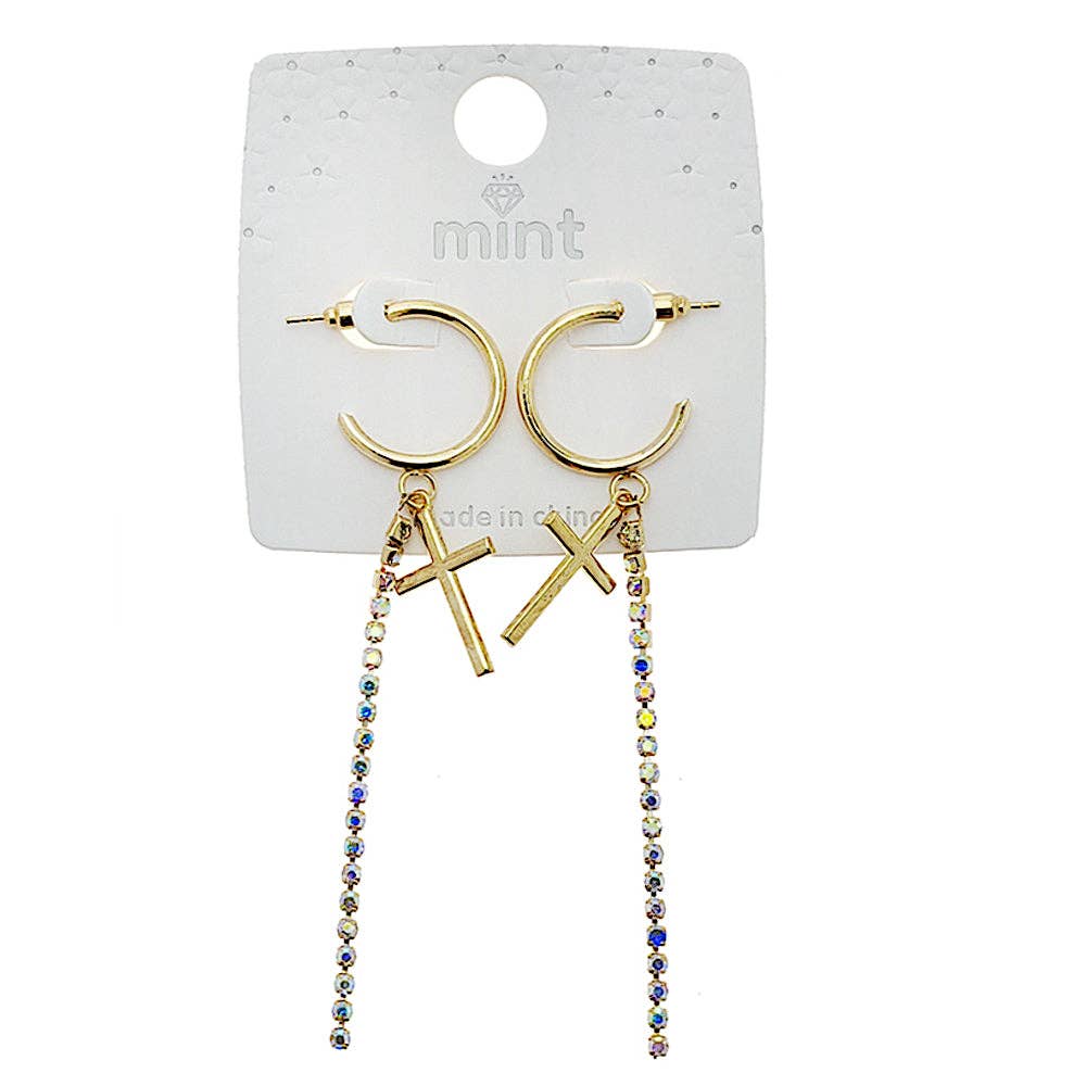 Atlas Fashion – Engroshandel Hoops – Rhinsten Kors Dingle Øreringe0