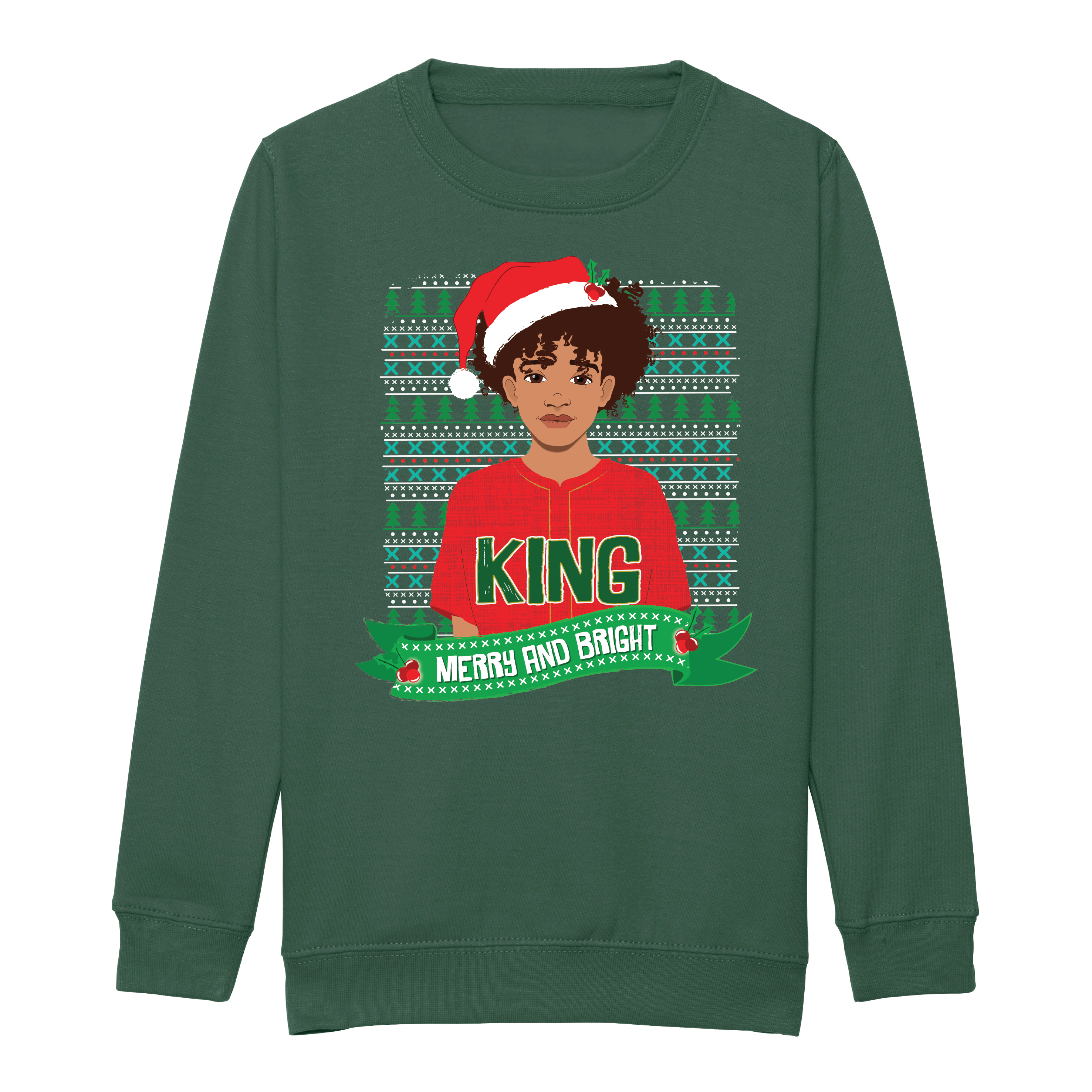 Fefus Designs - Wholesale Sweatshirt - Kids - Mixed Race Boy Christmas Sweatshirt – Holiday Jumper | Fefus Designs2
