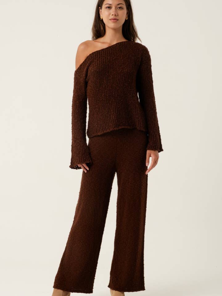 Liora Chocolate Knit Pants for wholesale by AMIRA Collective