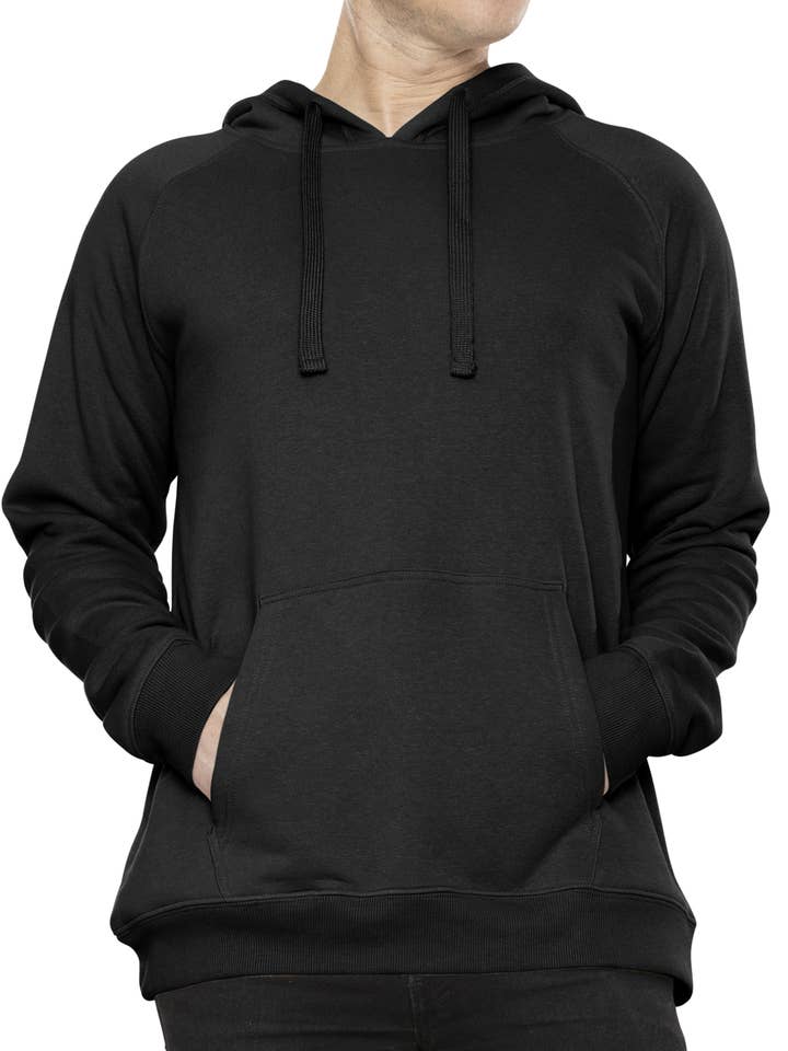 Herrehættebluse med ekstra sidelomme med lynlås | Hyggelig og funktionel | Fleecefor | Small - 5X for engroshandel hos Stretch Is Comfort