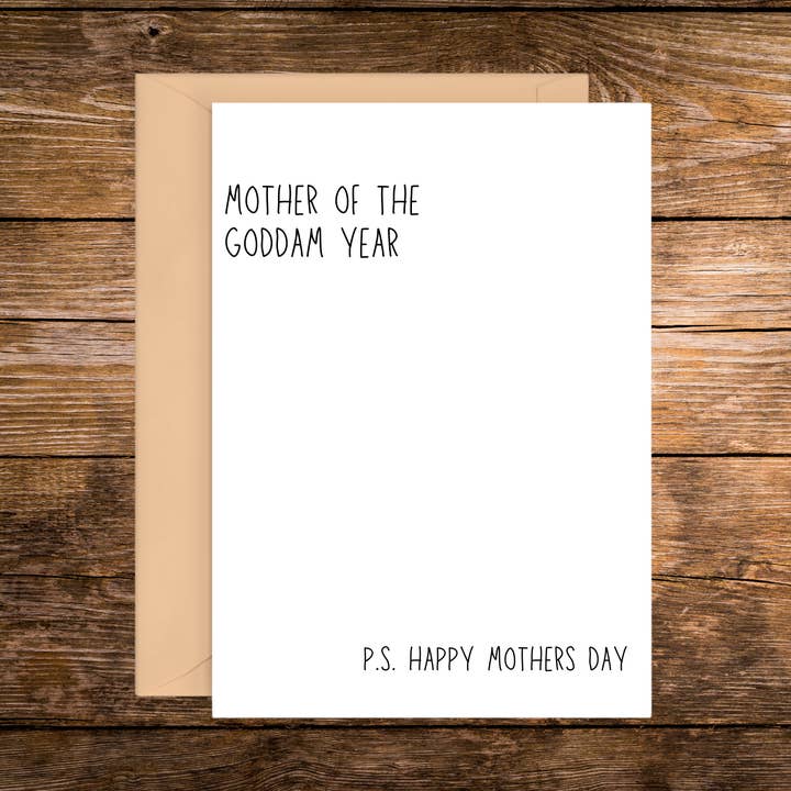 Madre del maldito año. Feliz Día del Padre | Tarjeta de felicitación para venta al por mayor de Rustic Avenue