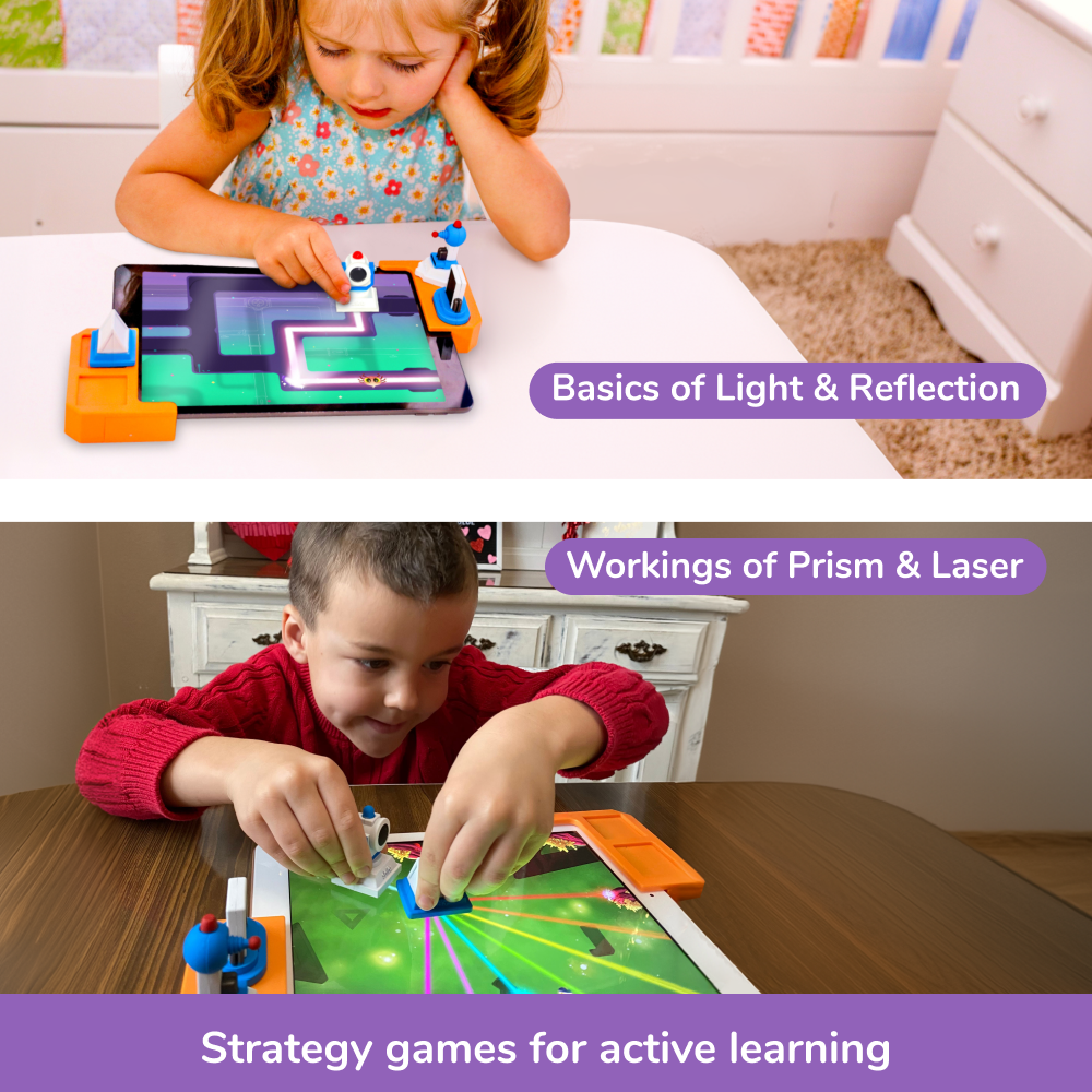 Curiosity Distribution – wholesale Board game – Tacto Laser Light Game - Interactive Laser Light Toy  - Turn your tablet into a board game - STEM6