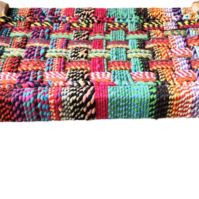 Status Collections - Wholesale Bench - Woven Chindi Bench 50 (W) x32 (H)x30 (D) cm0