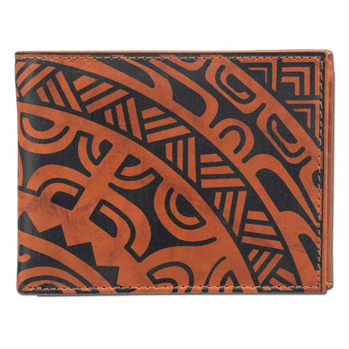 NA KOA - Wholesale Wallet - Men's - Polynesian Tattoo Flip ID Wallet - Te Metua Tane