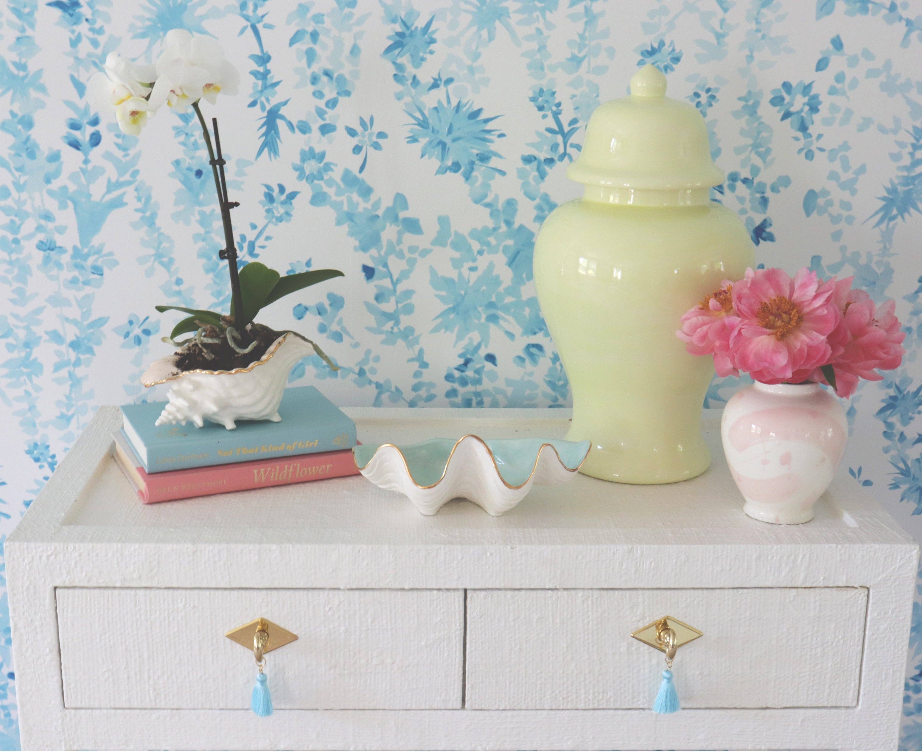 Lo Home | Ruby Clay - Wholesale Decorative Plate/Dish/Bowl - Clam Shell Bowl with 22K Gold Accent26