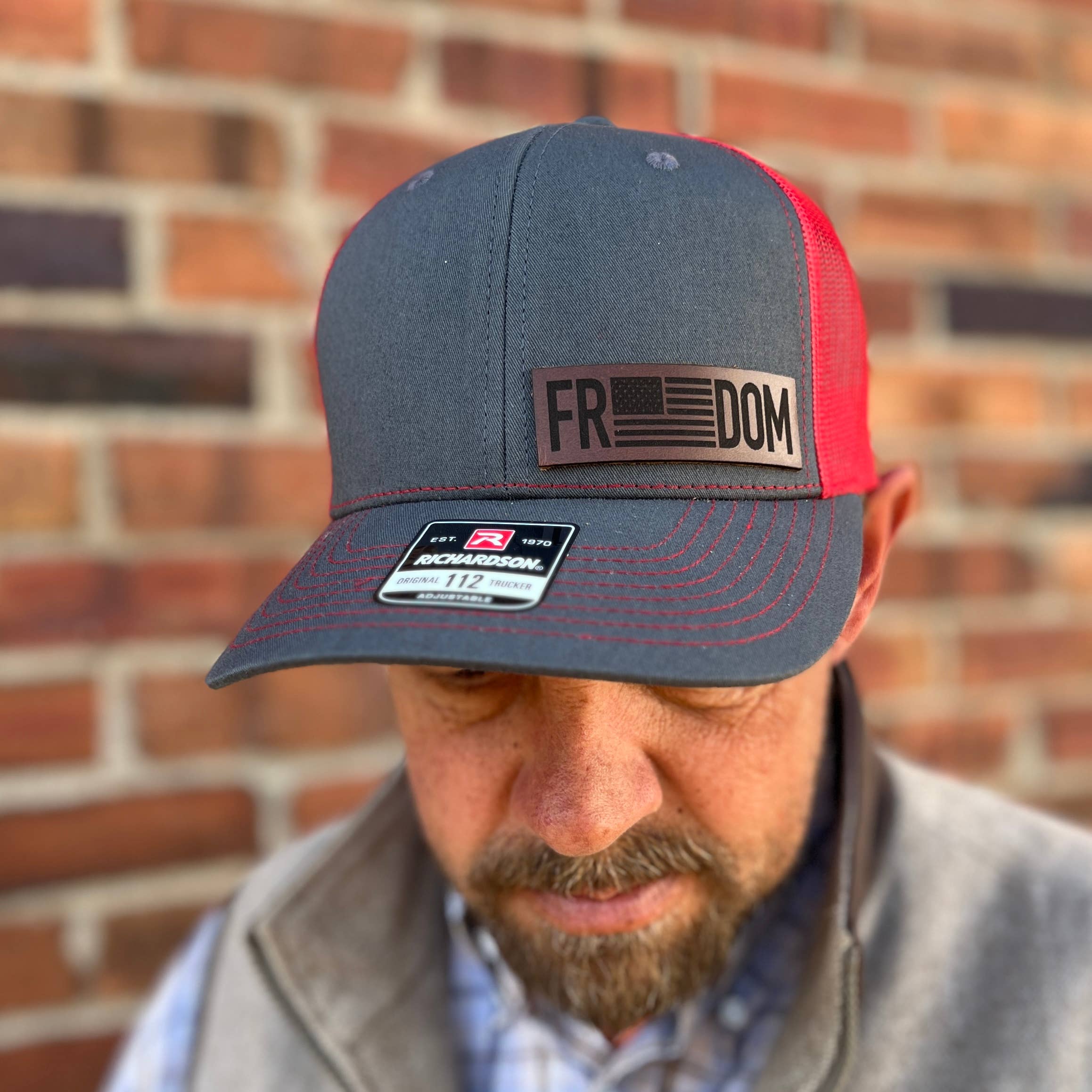 RiOak Design & Hat Co. - Wholesale Baseball Cap - Men's - Freedom Red Richardson 112 Baesball Cap0
