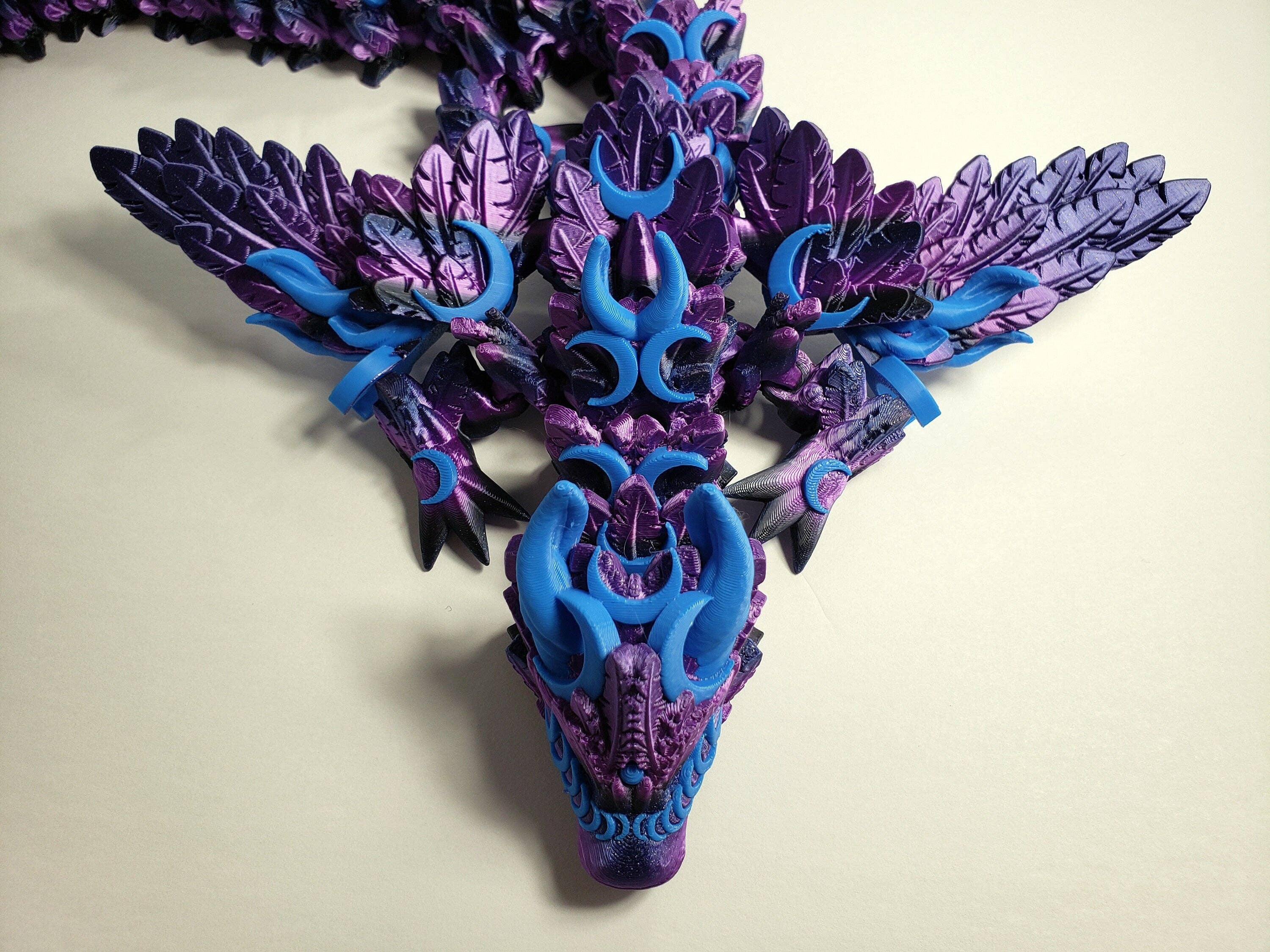 The Geek Galleria - Wholesale Fidget Toy - Kids - Articulated Lunar Dragon - With and Without Wings - Unique Gift4