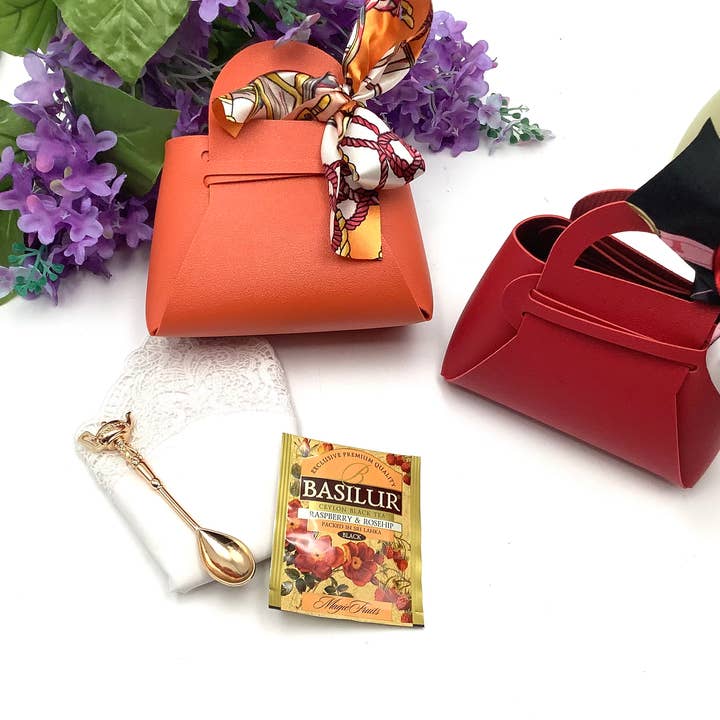 All Little Cute Things - Wholesale Gift Bag Set/Pack - Tea Party Gifts, Fashion Handbag Purse, Tea Spoon Napkin