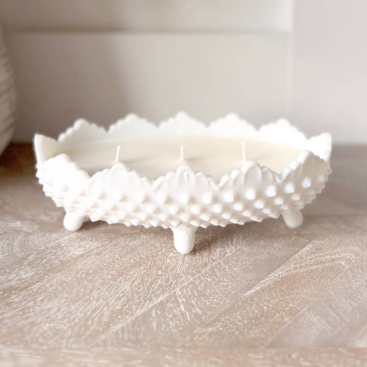 Hobnail Oval Footed Luminary for wholesale by True Vintage Candle