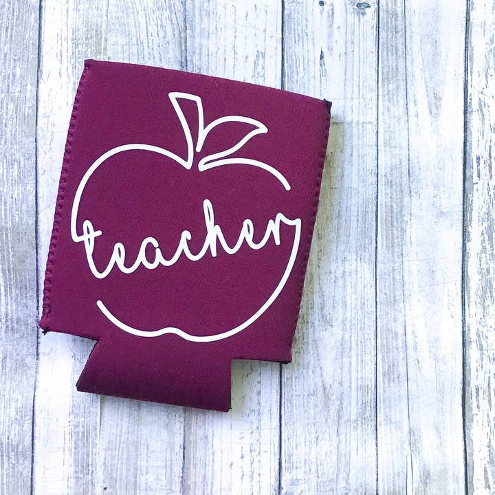 The Good Teacher Co - Wholesale Drink Huggers & Koozies - Teacher Apple Can Cooler