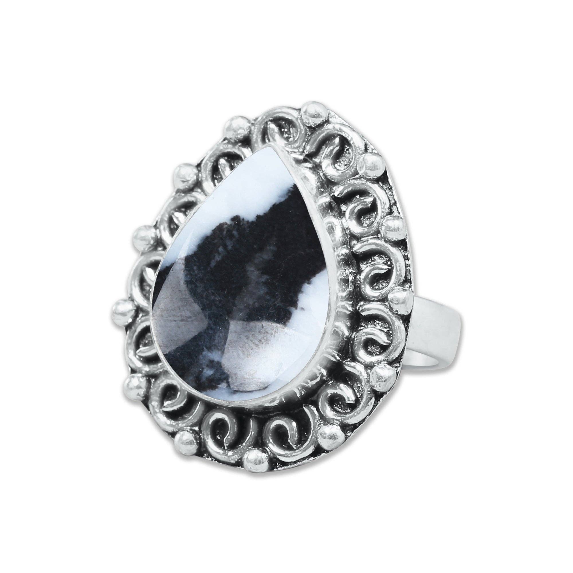 Handmade Jewels - Wholesale Cocktail/Statement Ring - Buffalo Turquoise Rings – Handmade, Silver-Plated, Boho Style12