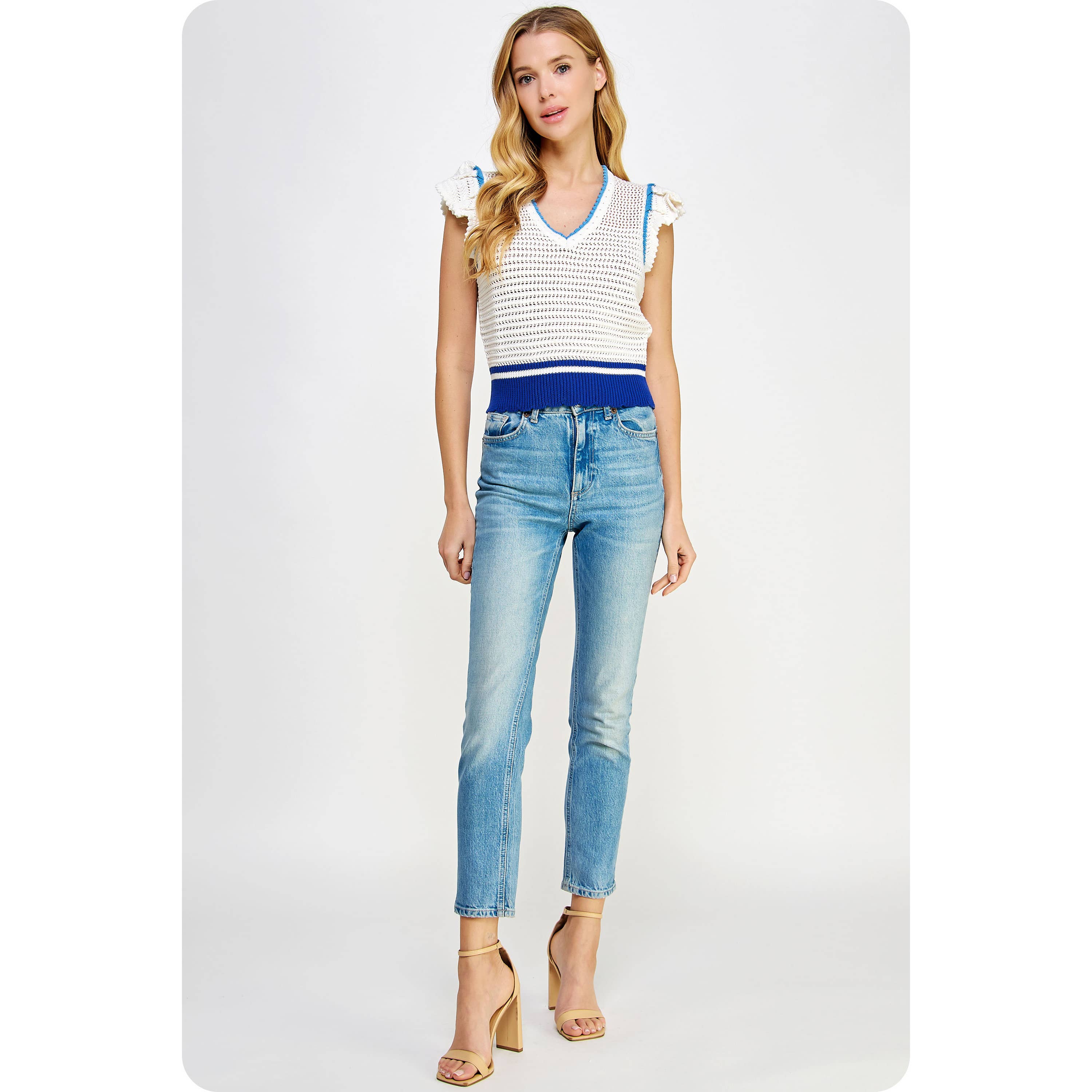 Strut & Bolt - Vente Haut en maille – femme - Haut en tricot à tissage ouvert au crochet15