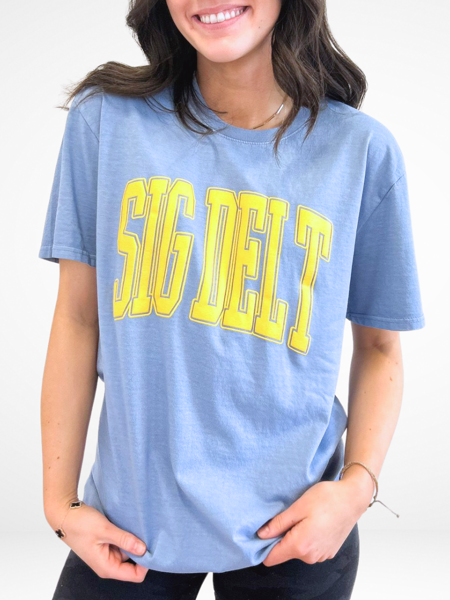 Duo Threads - Wholesale Screen Printed T-Shirt - Women's - Sorority Varsity Arch Puff Tee 6