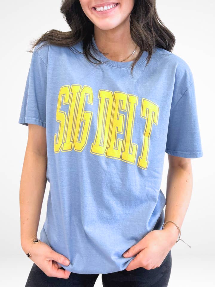 Duo Threads - Wholesale Screen Printed T-Shirt - Women's - Sorority Varsity Arch Puff Tee 6
