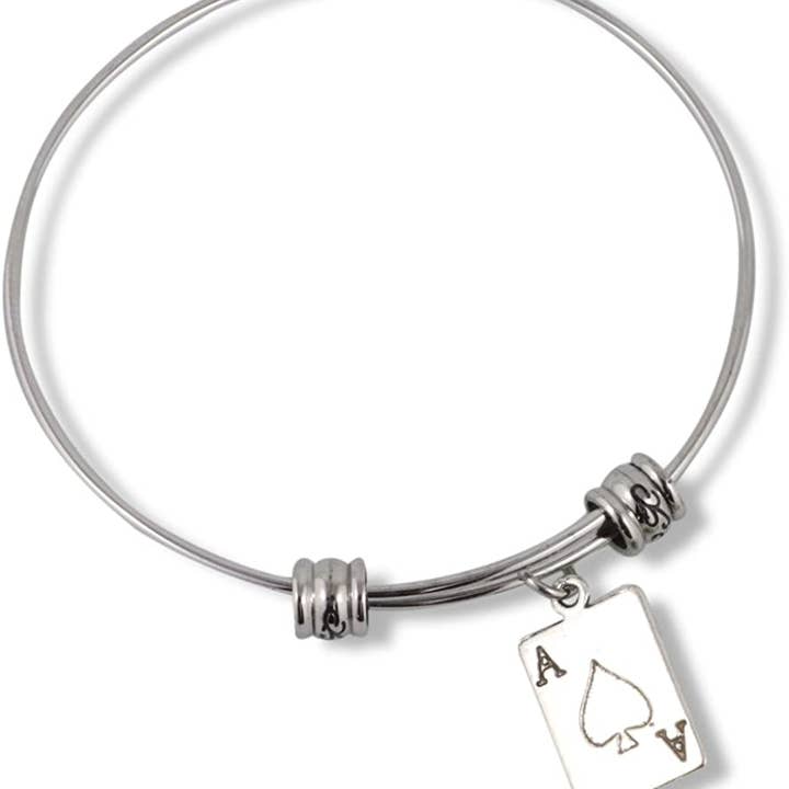 Dave The Bunny - Wholesale Charm/Dangle Bracelet - Ace of Spades Bracelet | Bangle Gift for Kids Women Men Girls and Boys Jewelry Playing Card Poker and Game Accessories
