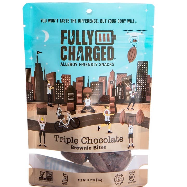 Fully Charged Allergy-Friendly Snacks - Wholesale Brownie - Triple Chocolate Brownie Bites