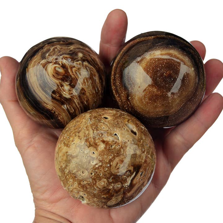Kaia & Crystals - Wholesale Spiritual Stone/Crystal - XL Chocolate Calcite Sphere (60mm - 85mm)