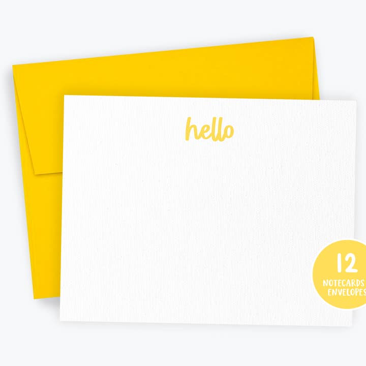 Kreate Paper Co. - Wholesale Stationery/Notecard Set - Hello Note Cards Stationery Set, Colorful Happy Notes