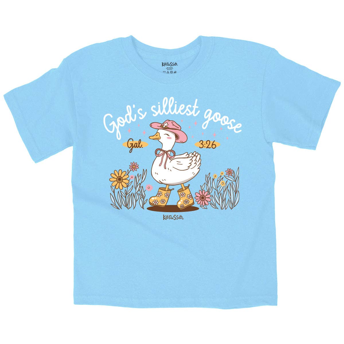 Light Blue Kerusso Kids T-Shirt Silly Goose for wholesale on Faire1