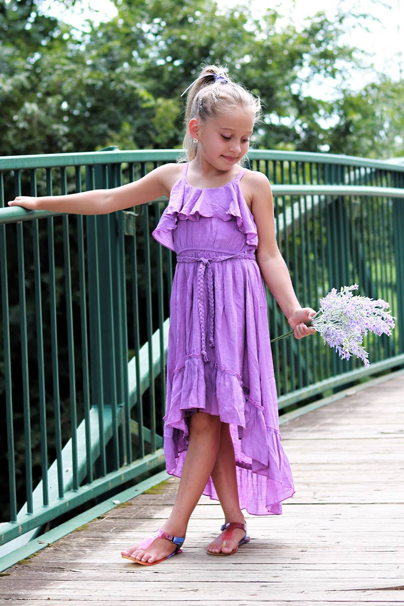 SISSYMINI - Vente Robe – enfant - Robe Hi-Lo en mousseline de coton doux BEACH BEAUTY à volants | LL3025