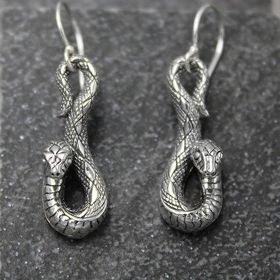 Sterling Silver Snake Earrings for wholesale by Goddess Design Studio