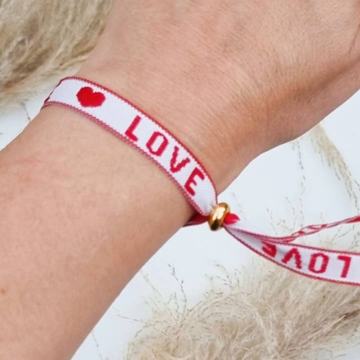 Ribbon bracelet Love for wholesale by Ibiza Boutique