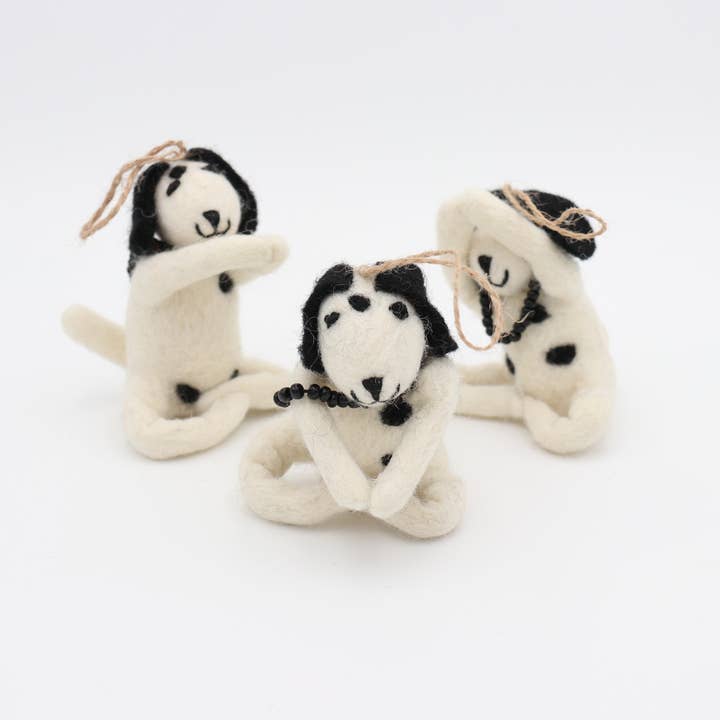 Sparkle Being - Wholesale Ornament - Handmade Wool Felt Yoga Dog Ornament2