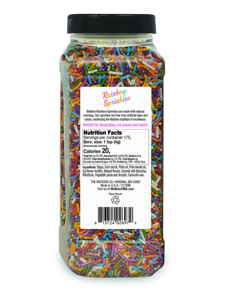 The Watkins Co. - Wholesale Sprinkles - Rainbow Decorating Sprinkles 24.7 oz1