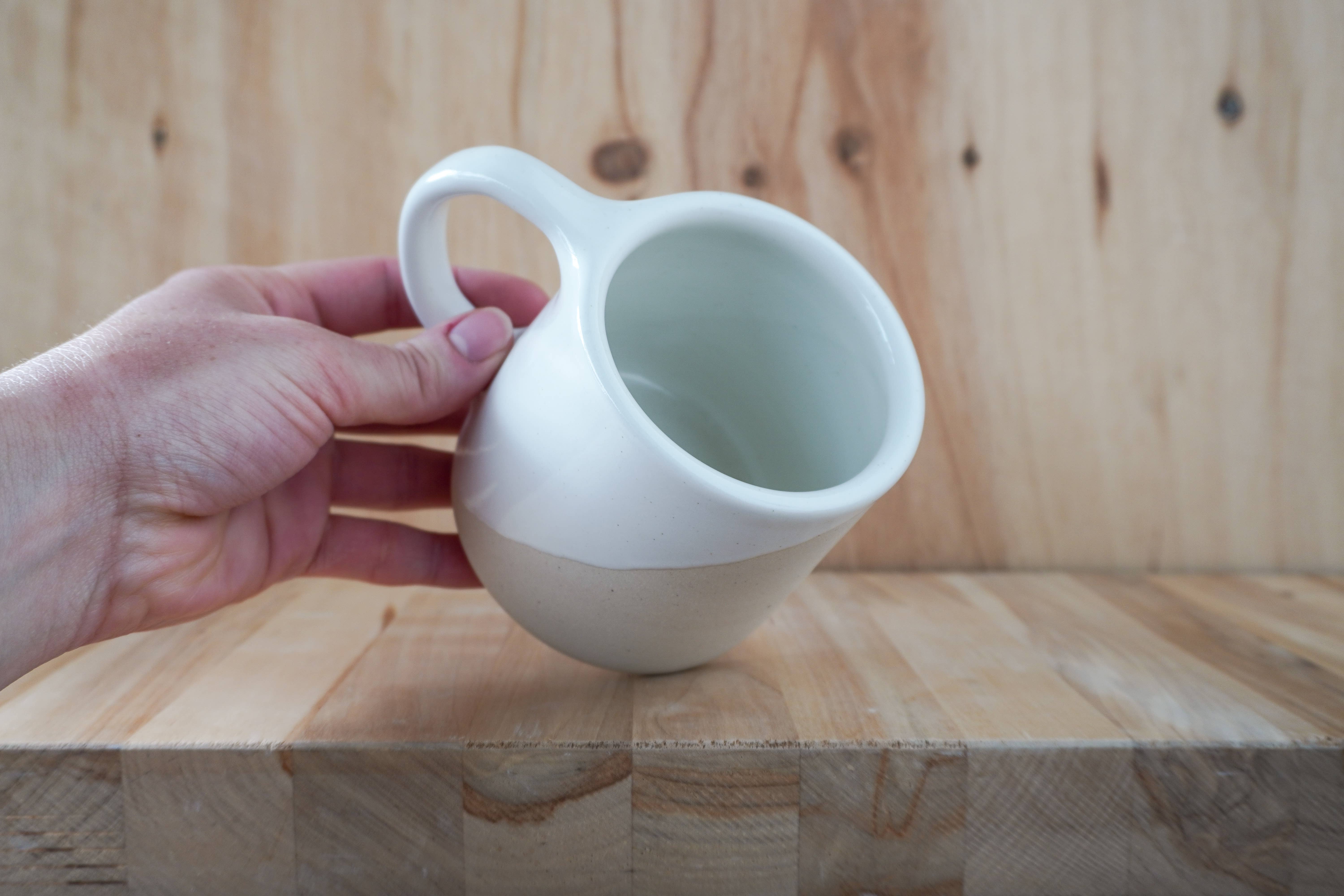 Shelby Page Ceramics - Wholesale Coffee Mug - Classic Taper Mug - Angle Dip3