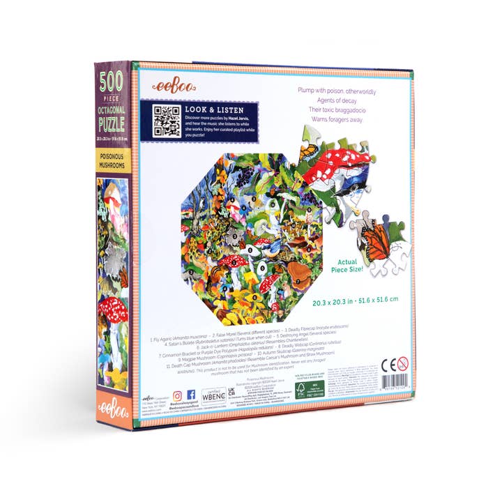 eeBoo - Vente Puzzle – adulte - Puzzle octogonal de 500 pièces sur les champignons toxiques1