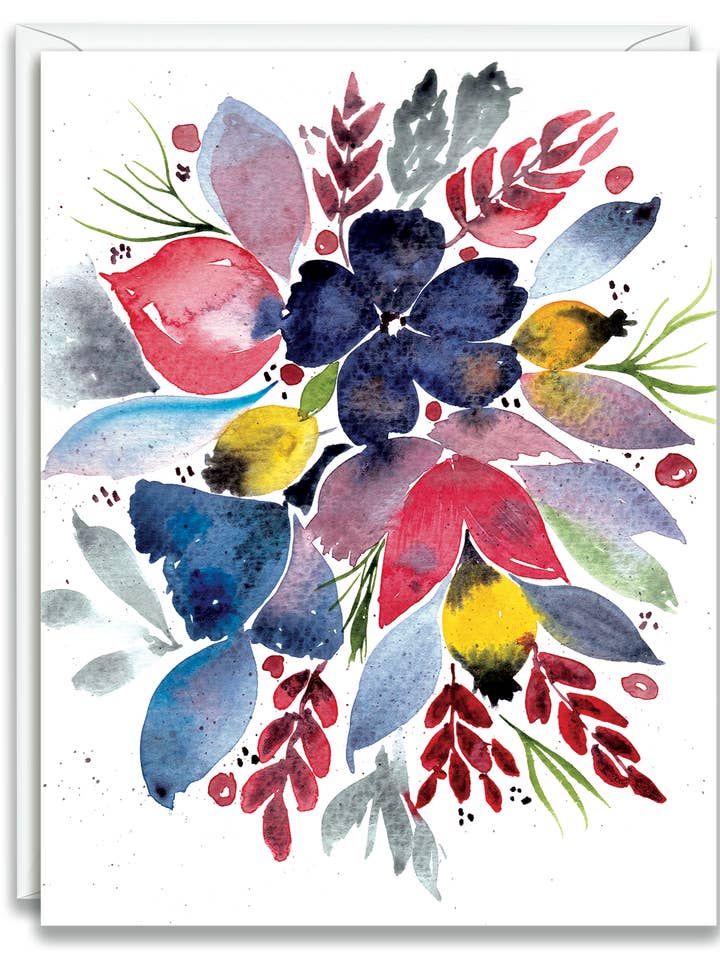 Greeting Card Watercolor Bouquet for wholesale by Julia Frost Art