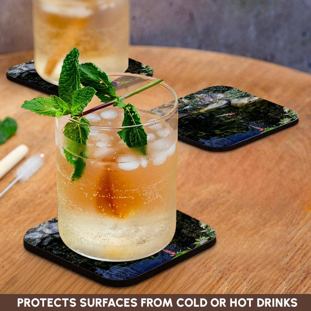 3dRose - Wholesale Coasters - 3dRose, Lovely color photo of a serene koi pond, Coaster9