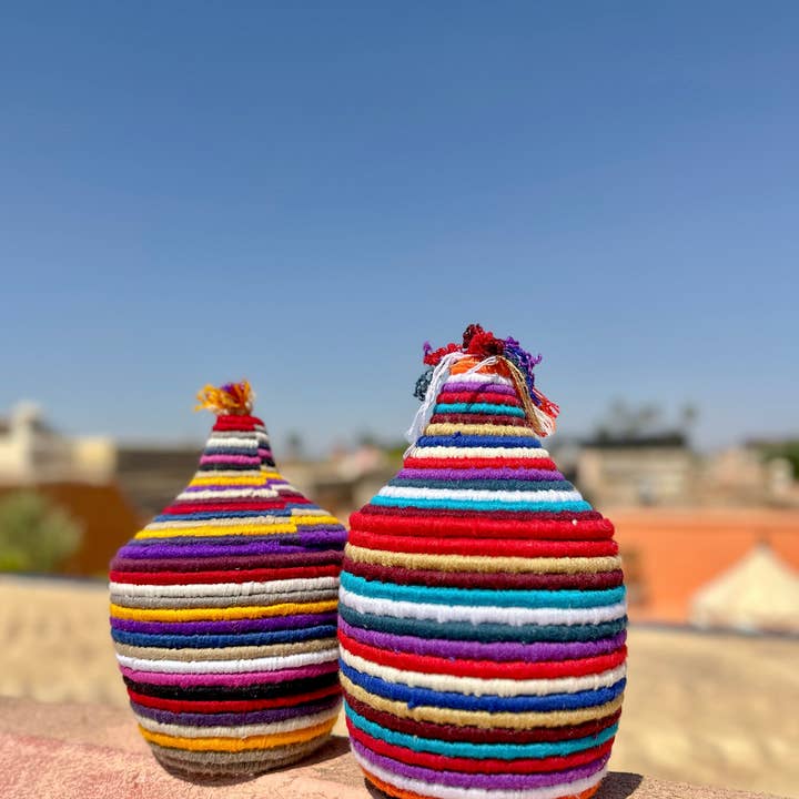 SOUK in the CITY – wholesale Basket – Berber Baskets STRIPED - mix12