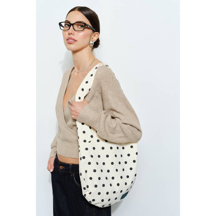 Sac fourre-tout en toile à pois Juliana pour la vente par Loucia