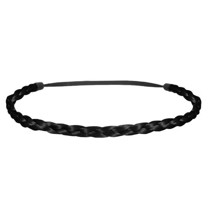 Diadema trenzada Mia Thin Braidie 1/4" - Negro para venta al por mayor de Mia