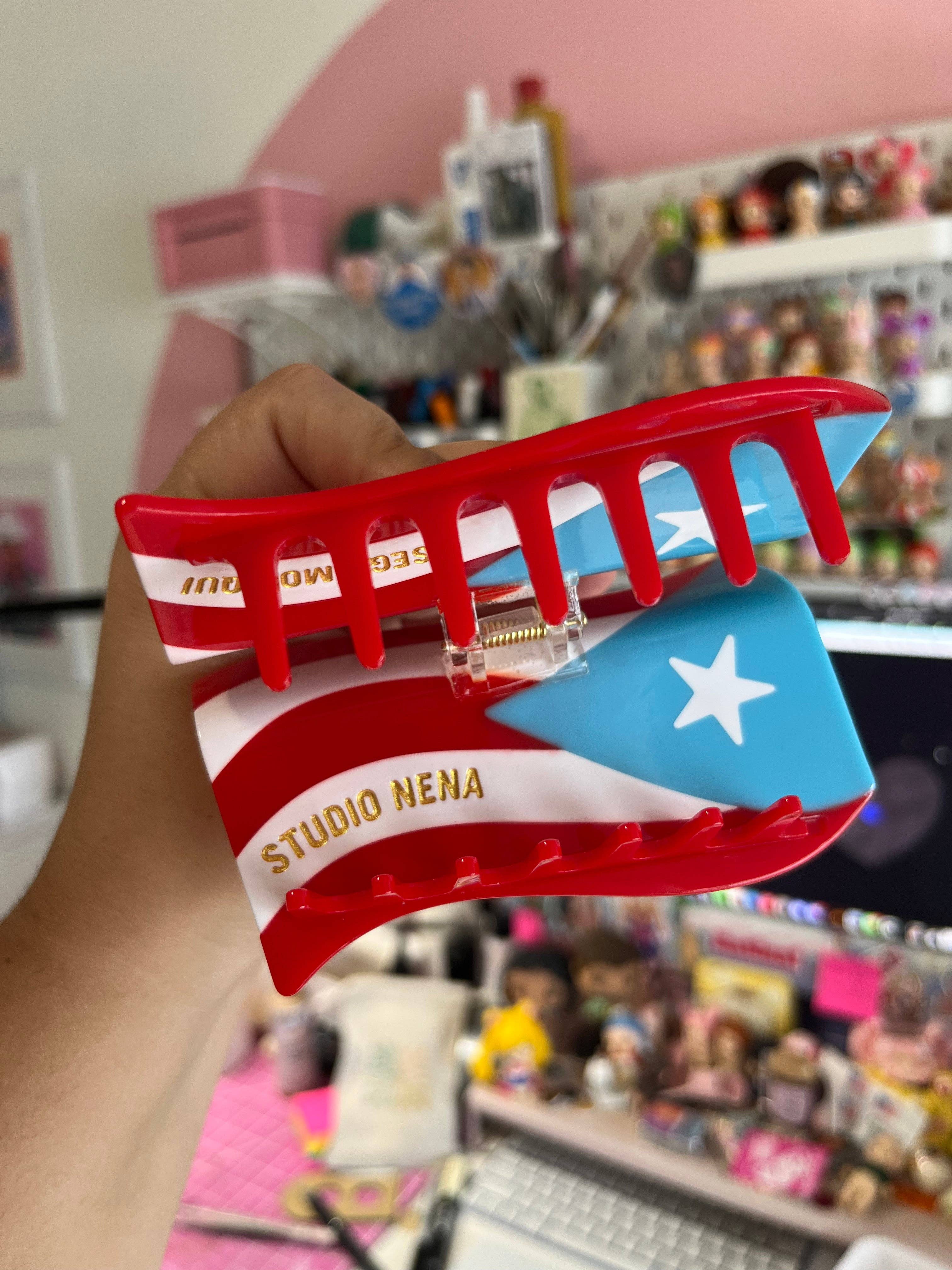 Studio Nena - Wholesale Hair Clip - Women's - Puerto Rican Flag Hair Claw2