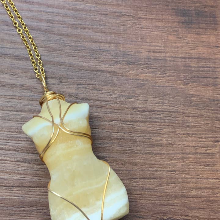 Edelstein-Halskette der Venus-Göttin für den Großhandel von Peace Love Bling