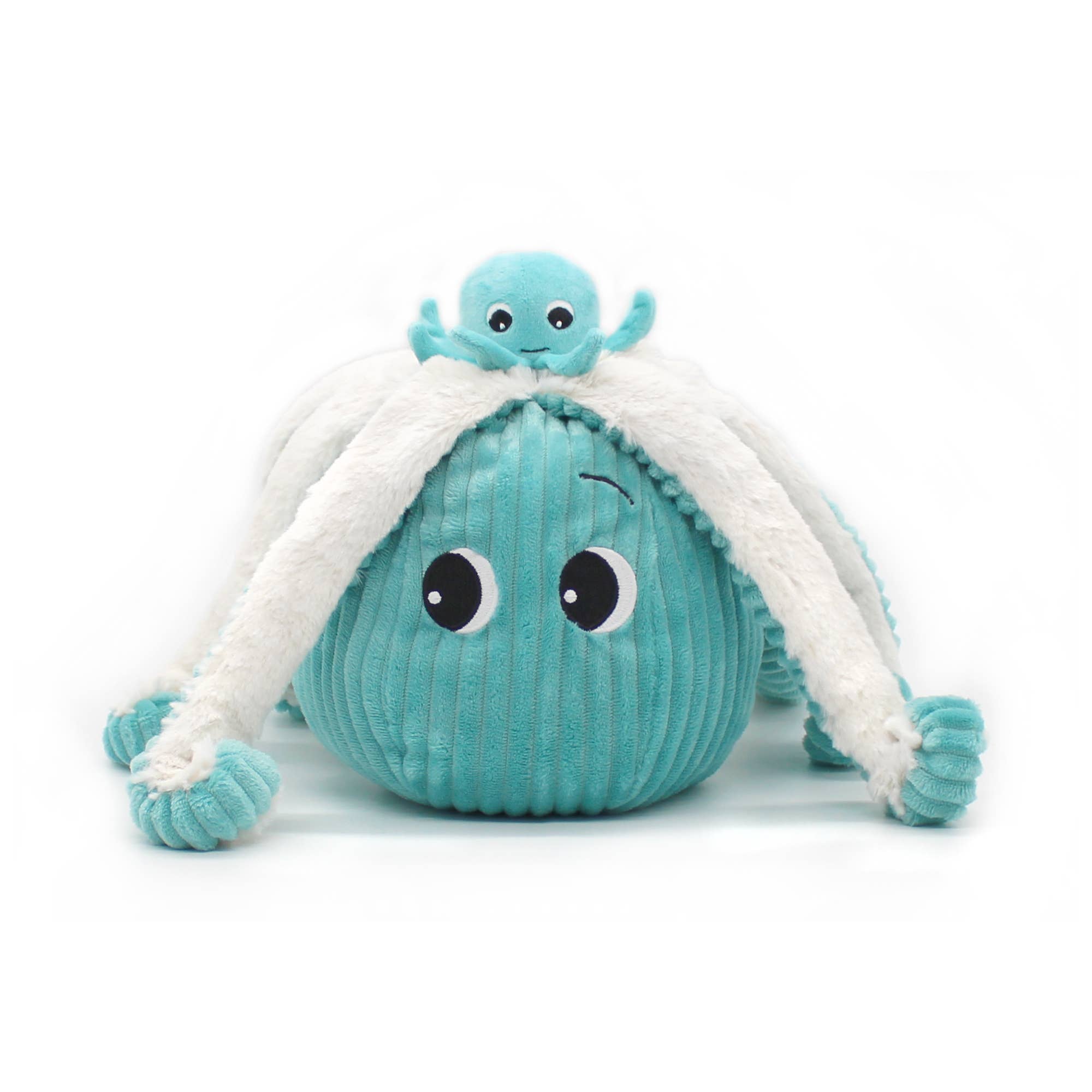 Les Déglingos, France – Großhandel Kuschel-/Plüschtier – Kind & Baby – LES PTIPOTOS - 45CM PLÜSCH MAMA&BABY OKTOPUS AQUABLAU2