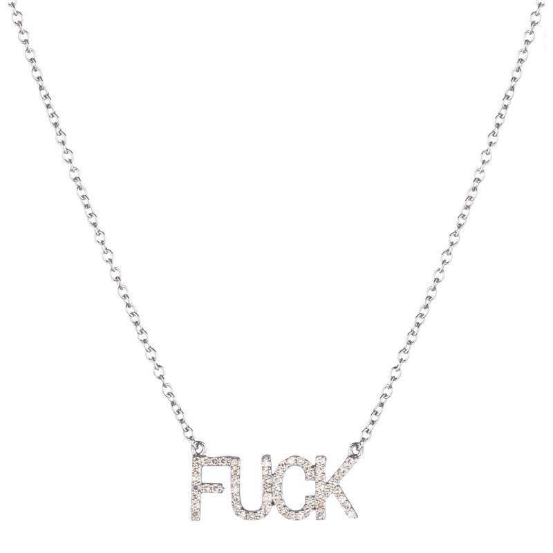 Ashley Schenkein Jewelry Design - Wholesale Pendant/Charm Necklace - Brooklyn Diamond Pavé FUCK Necklace2