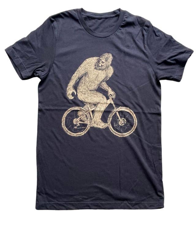 Dark Cycle Clothing - Wholesale Screen Printed T-Shirt - Men's - Sasquatch on A Bicycle Men's/Unisex Shirt2