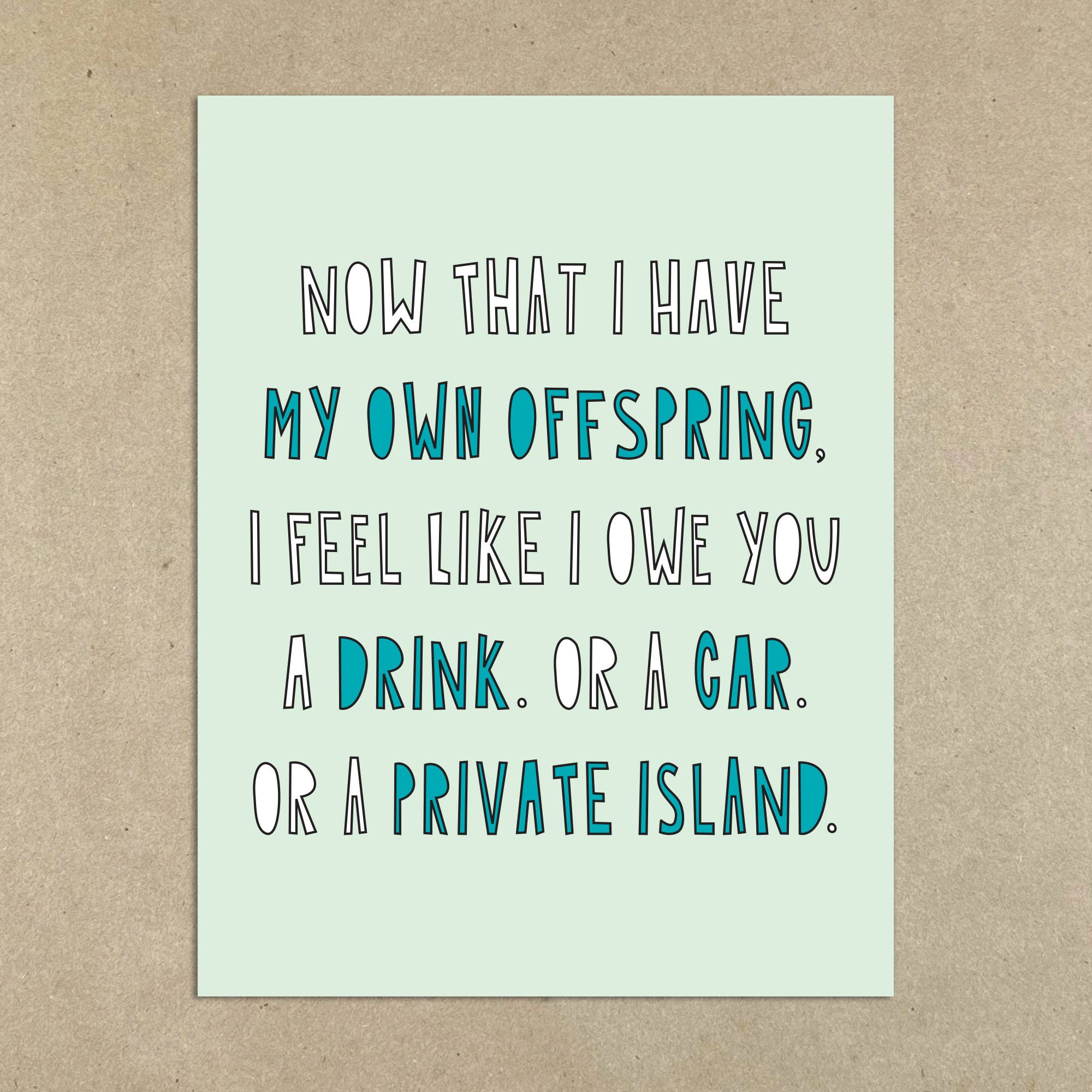 Near Modern Disaster - Wholesale Everyday Greeting Card - 424 - Offspring IOU - A2 card1