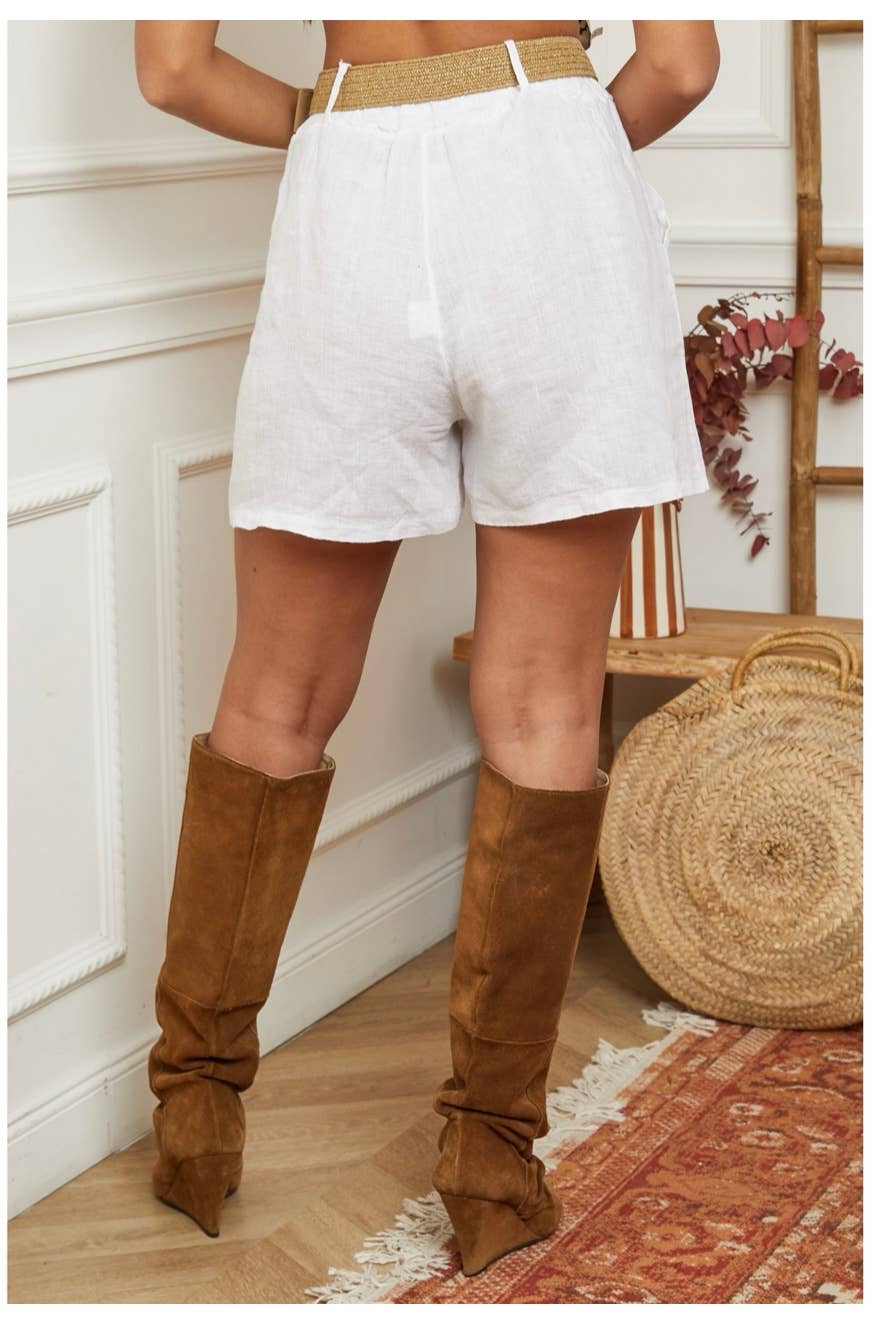 LÉA & LUC – wholesale Shorts – Dam – Shorts i 100 % linne med bälte REF. 505736