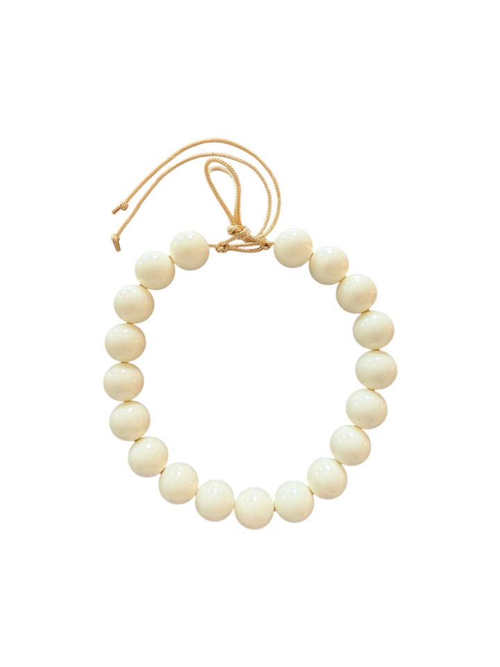 Chunky Beaded Necklaces - Cream for wholesale by KMs GEMs