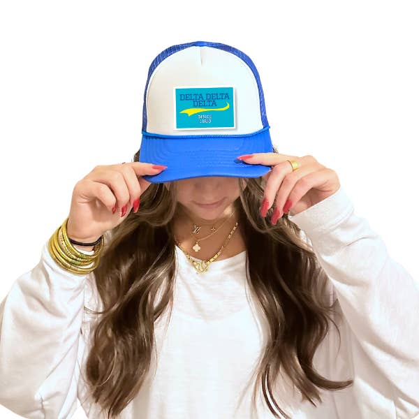 Sarahndipity Shop - Vente Casquette de camionneur – femme - Casquette de camionneur Sorority avec écusson - Design collégial7