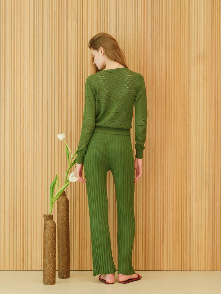 Fine Cotton Plissé Pants (3D-Knit) for wholesale by Lèmme