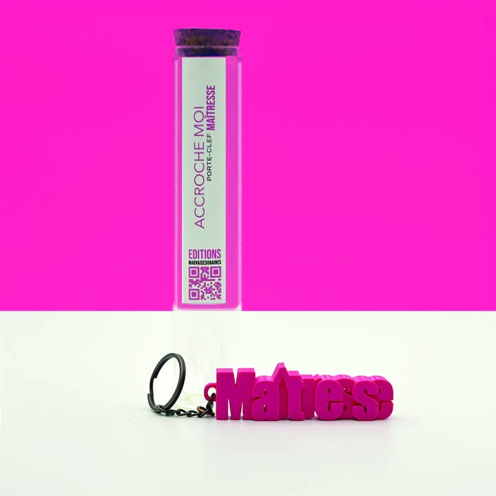 Sleutelhanger met boodschap – JUF voor wholesale door MauvaisesGraines