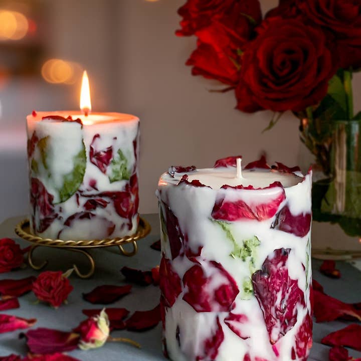 VR.candle - Wholesale Pillar Candle - Rose Petal Candle: Valentine's and Mother's day gifts0