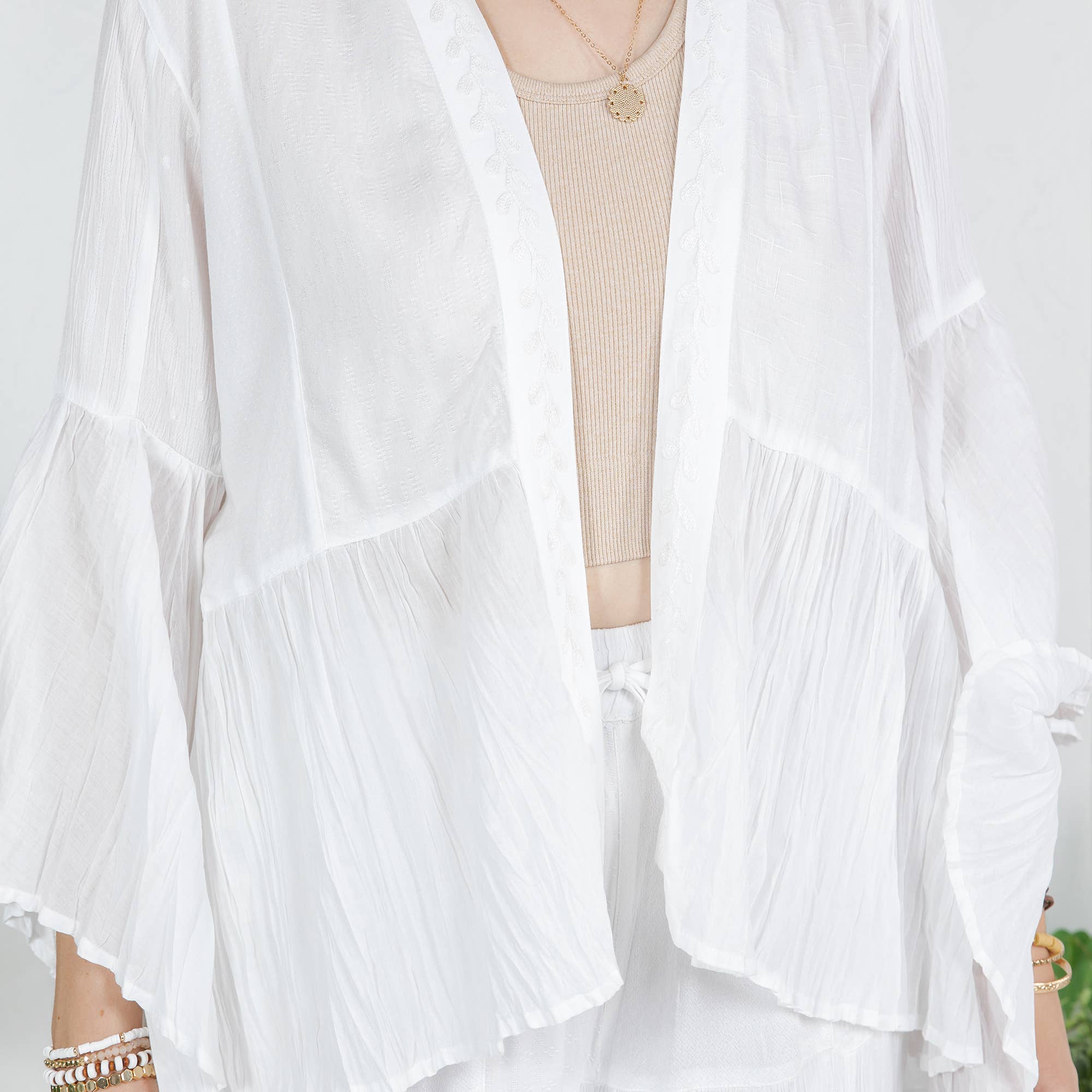 Young Threads - Wholesale Kimono - Women's - Elegant Kimono-Inspired Frill Shrug - New Style10